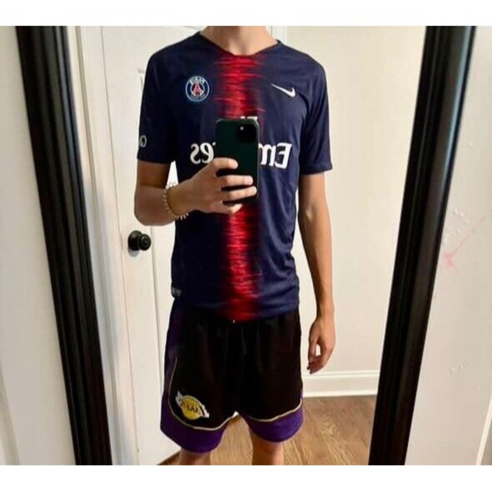 Nike Vintage Rare PSG 2018 National Soccer Jersey Silky Blue Neymar YXL Men